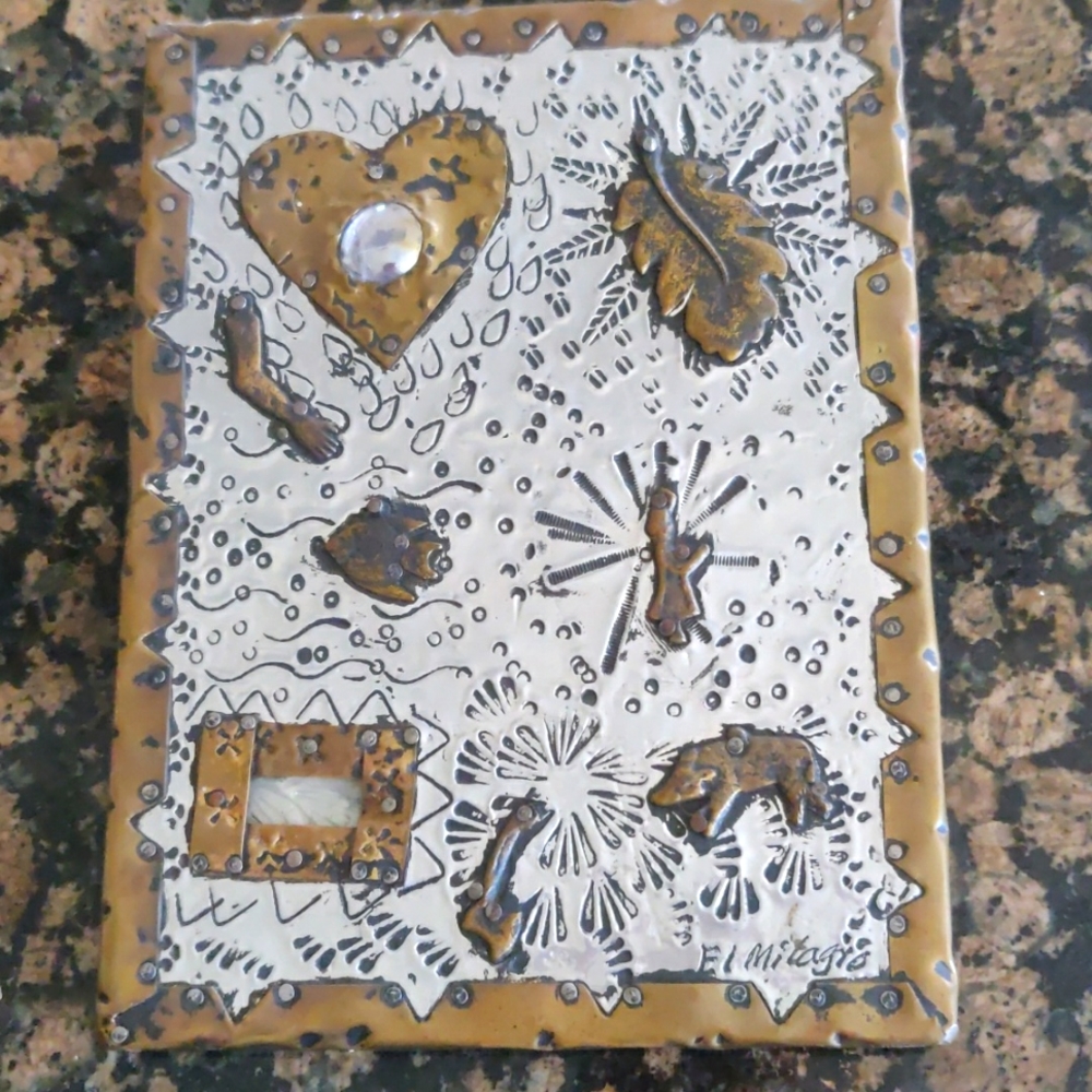 Rustic Mexican tin artwork El Milagro